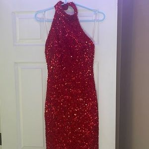 Red sequin dress. XS.